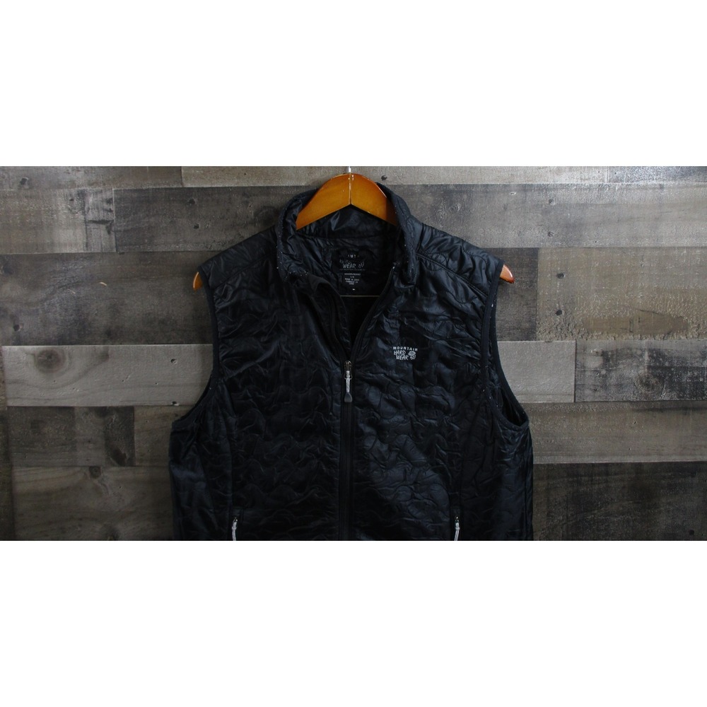 Mountain Hardwear Vest Womens Large Black Quilted Insulated Puffer Zip Pockets